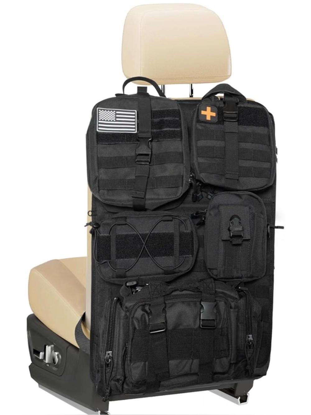 Tactical Car Seat Back Organizer - Black